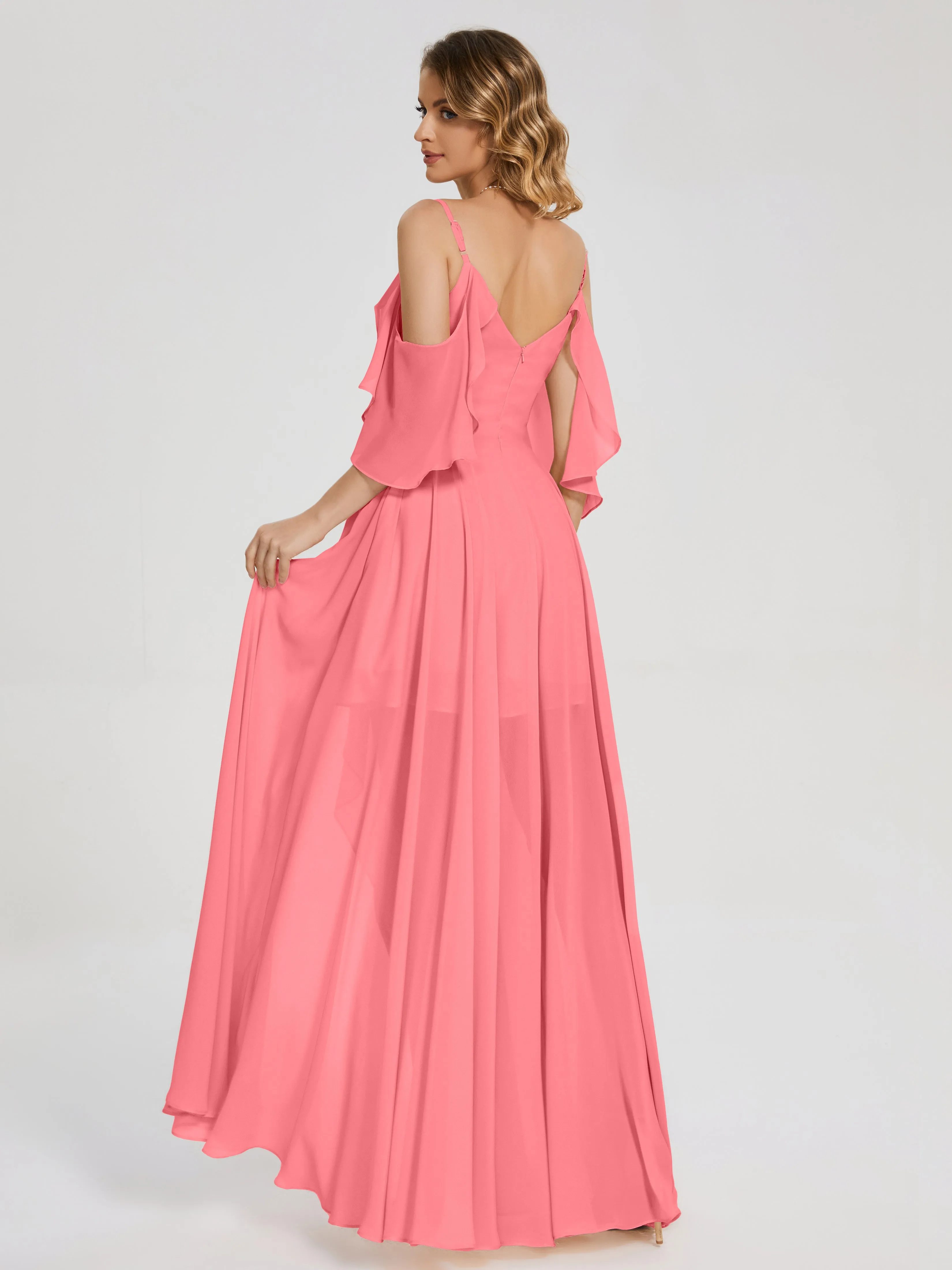 Lilah Hanging Sleeves Asymmetrical Bridesmaid Dresses