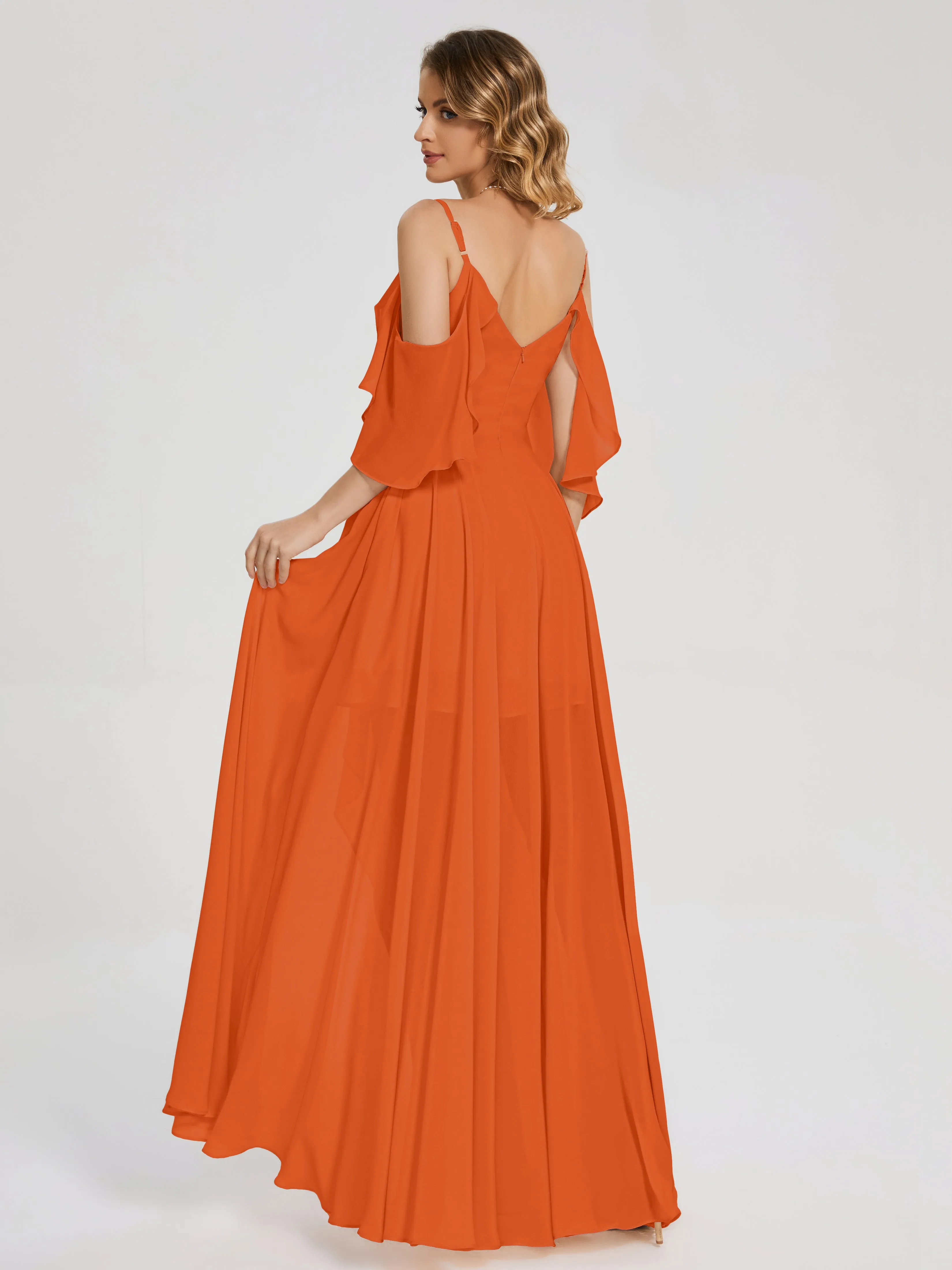 Lilah Hanging Sleeves Asymmetrical Bridesmaid Dresses