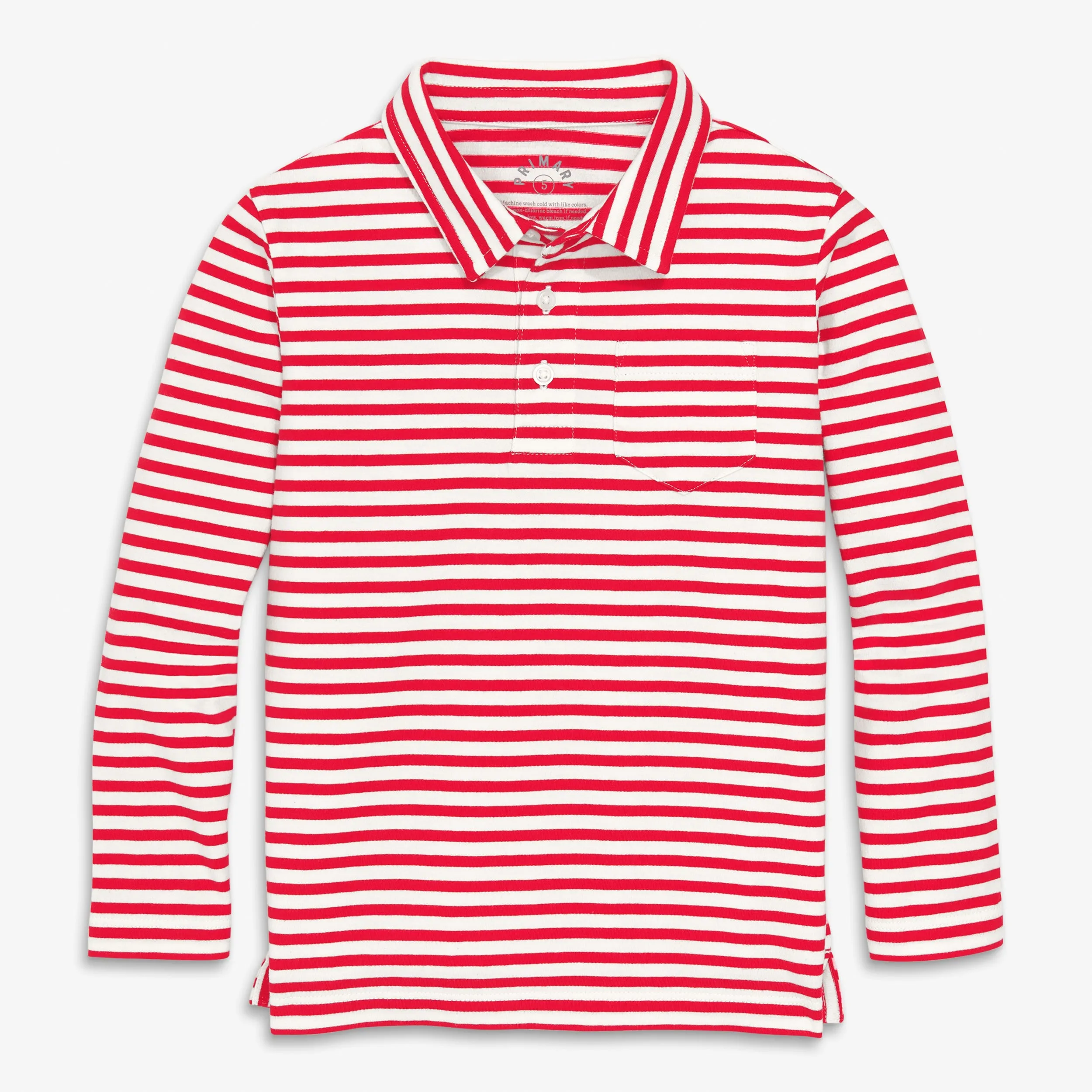 Long sleeve polo in stripe