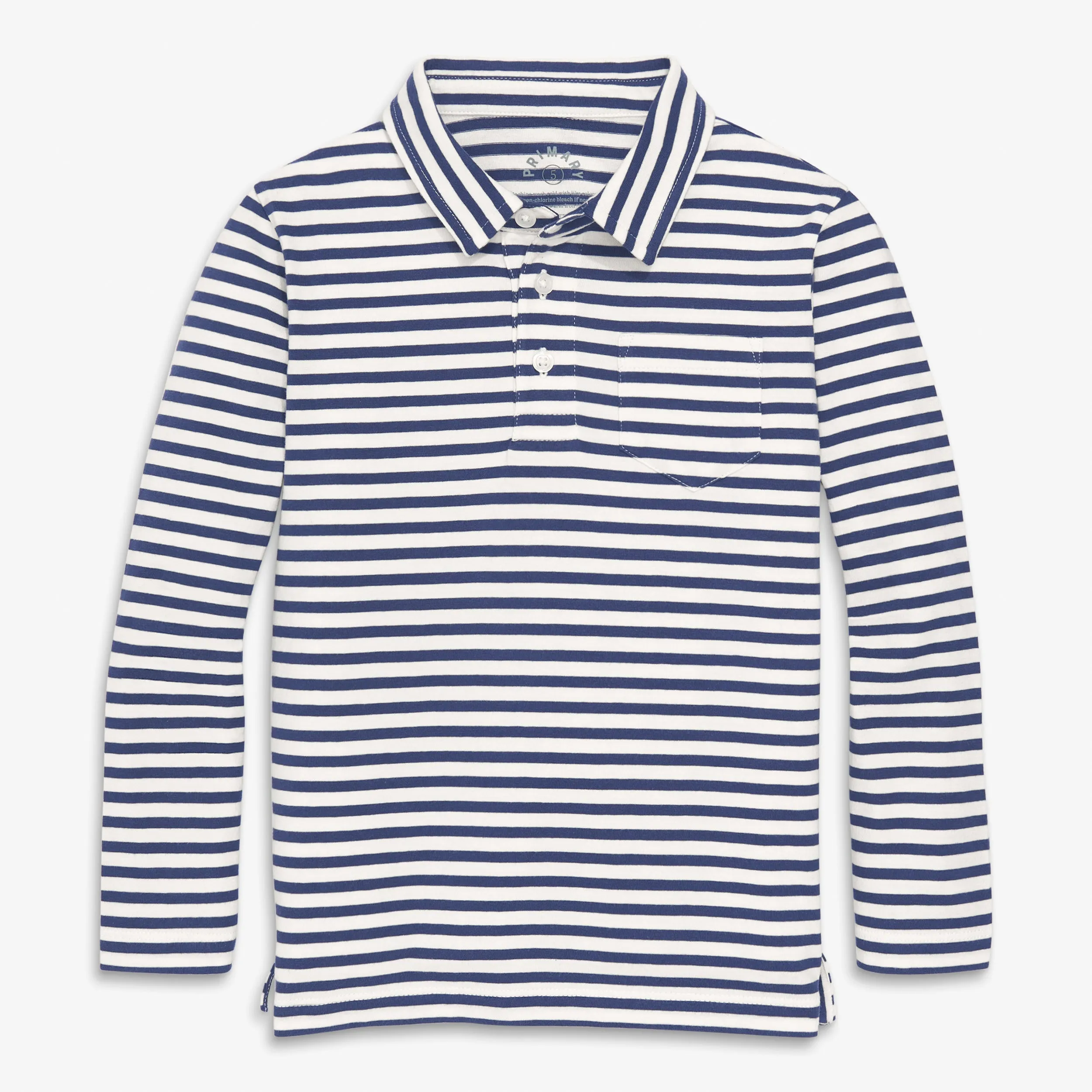 Long sleeve polo in stripe