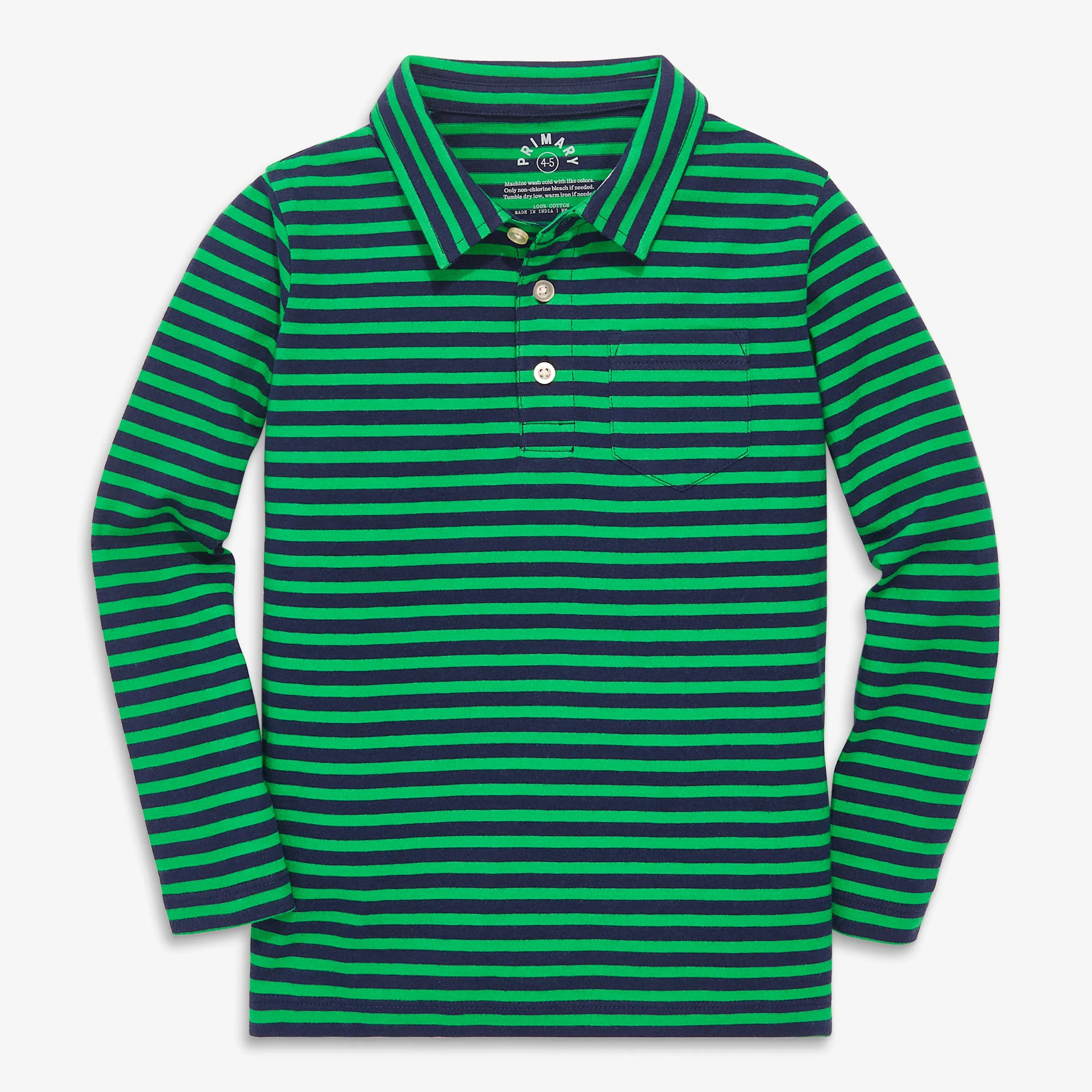 Long sleeve polo in stripe