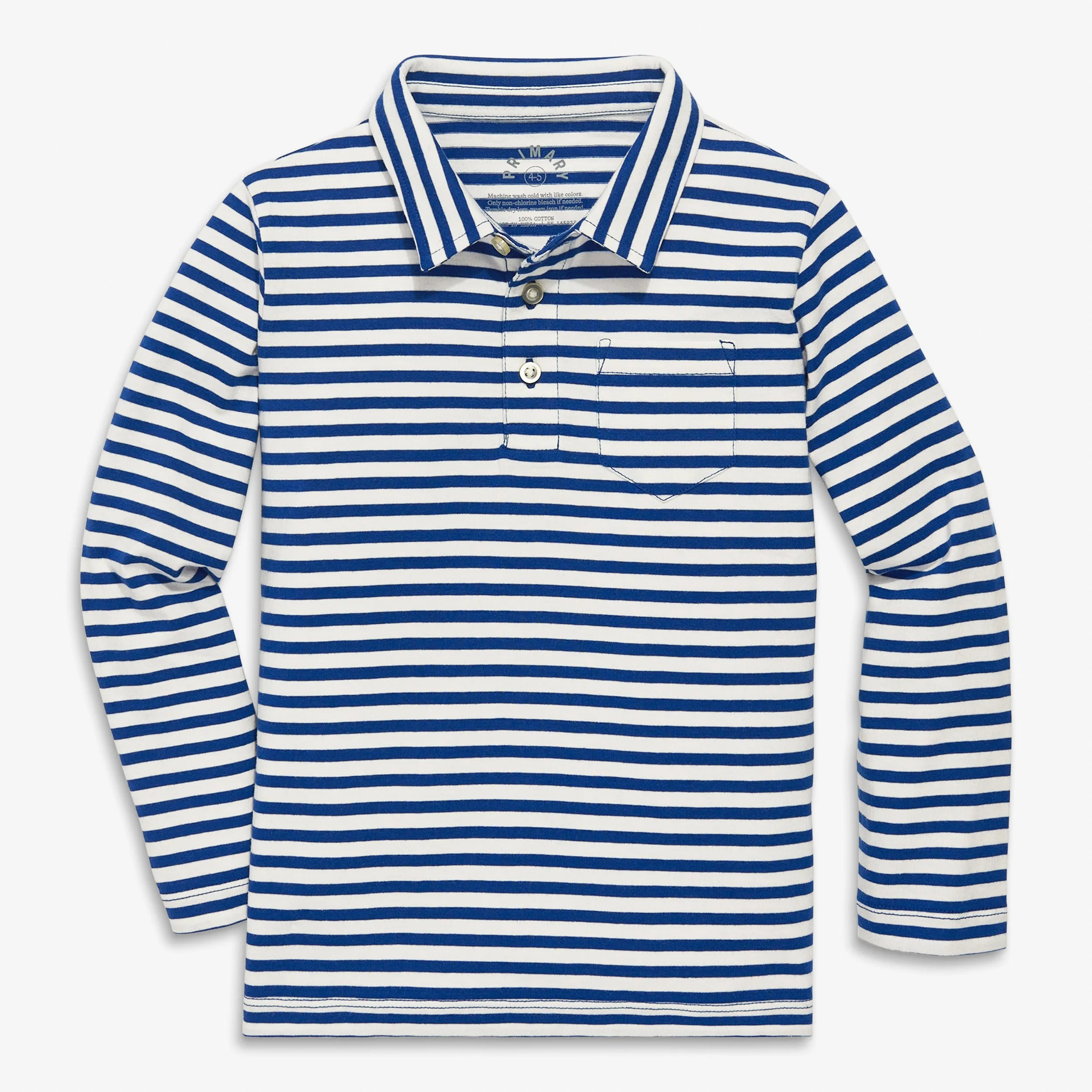 Long sleeve polo in stripe