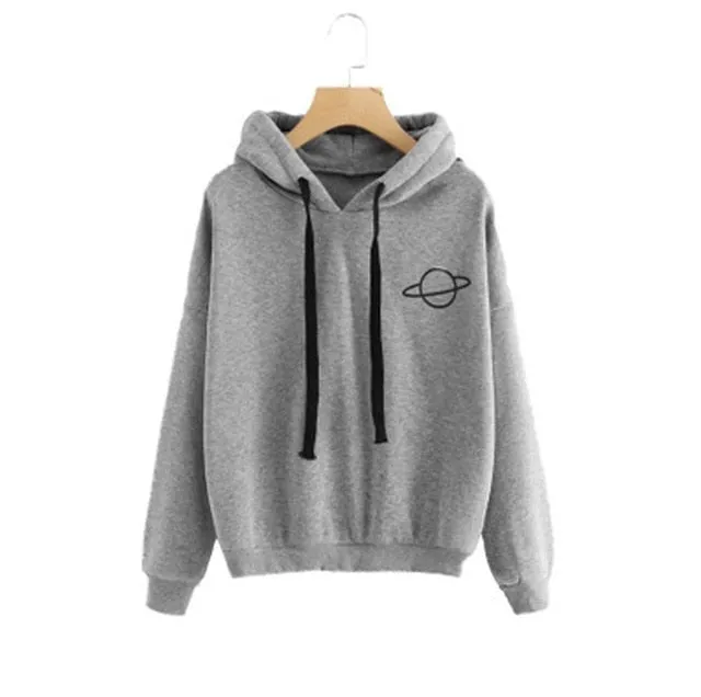 Loose Printed Hooded Sweatshirt Hoodies Long Sleeved Pullover Women