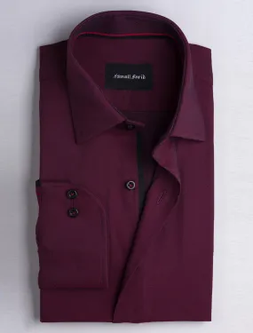 MAROON TEXRUED DRESS SHIRT