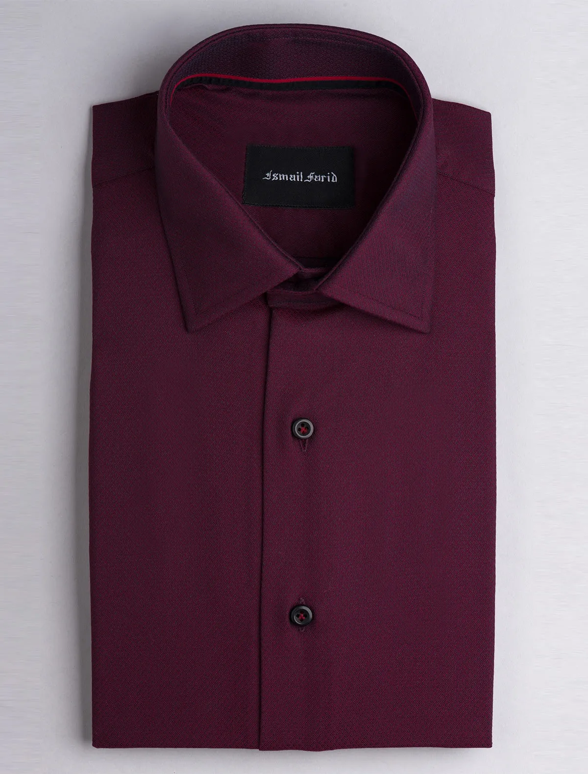 MAROON TEXRUED DRESS SHIRT