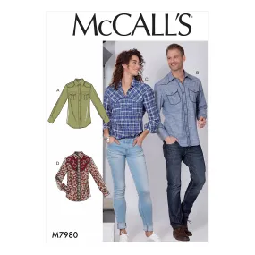 McCall's Pattern M7980 Misses' and Men's Shirts