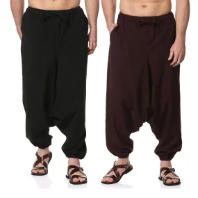 Men's Harem Pack of 2 | Black & Maroon | Fits Waist Sizes 28 to 36 Inches