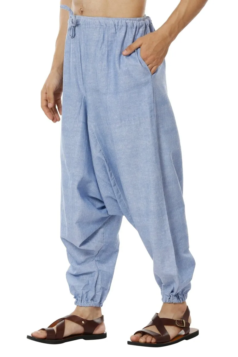 Men's Harem Pack of 2 | Blue and Melange Grey | Fits Waist Sizes 28 to 36 Inches