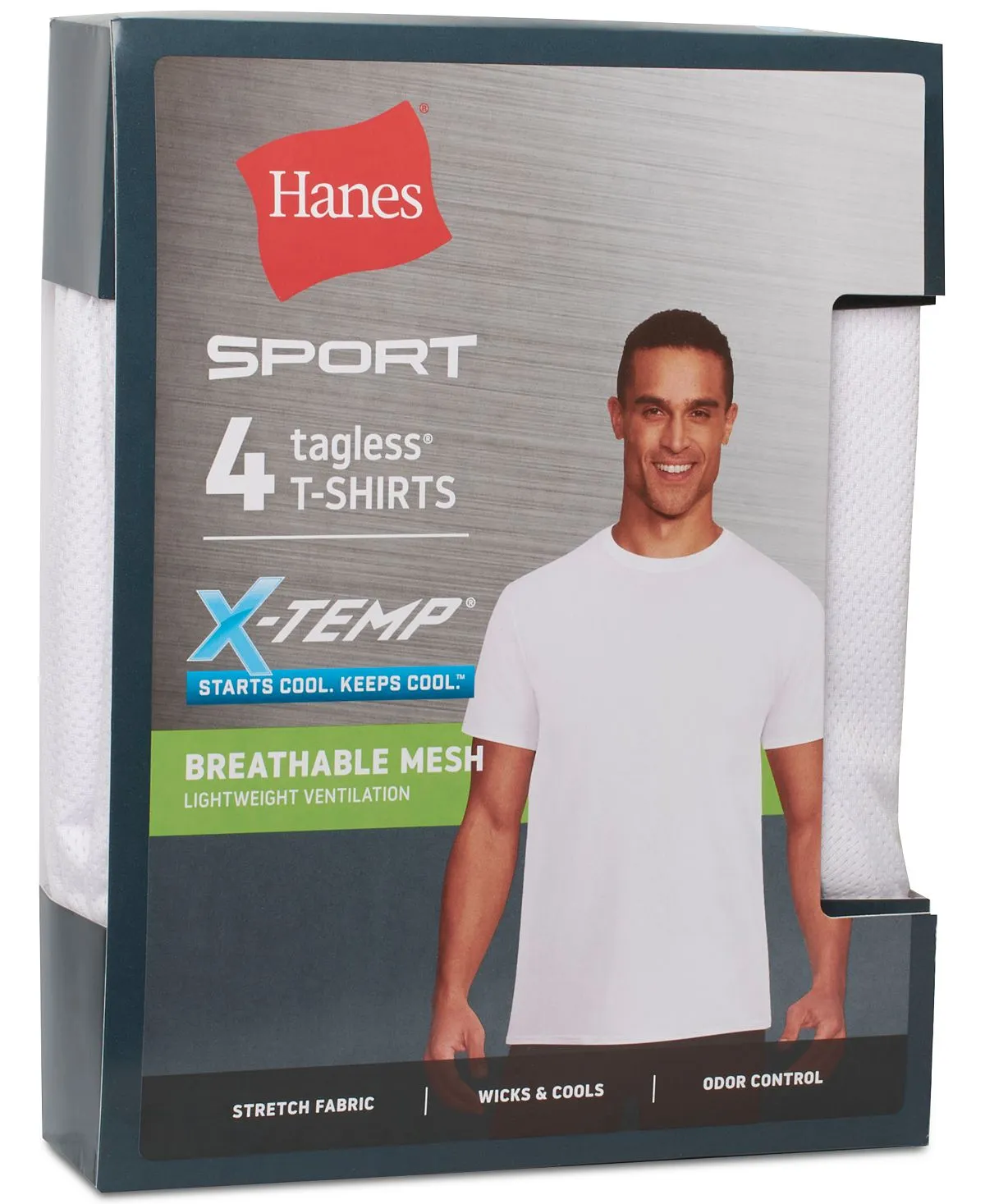 Men's Ultimate X-Temp, 4 pcs. Hanes Moisture-Wicking Mesh T-Shirts