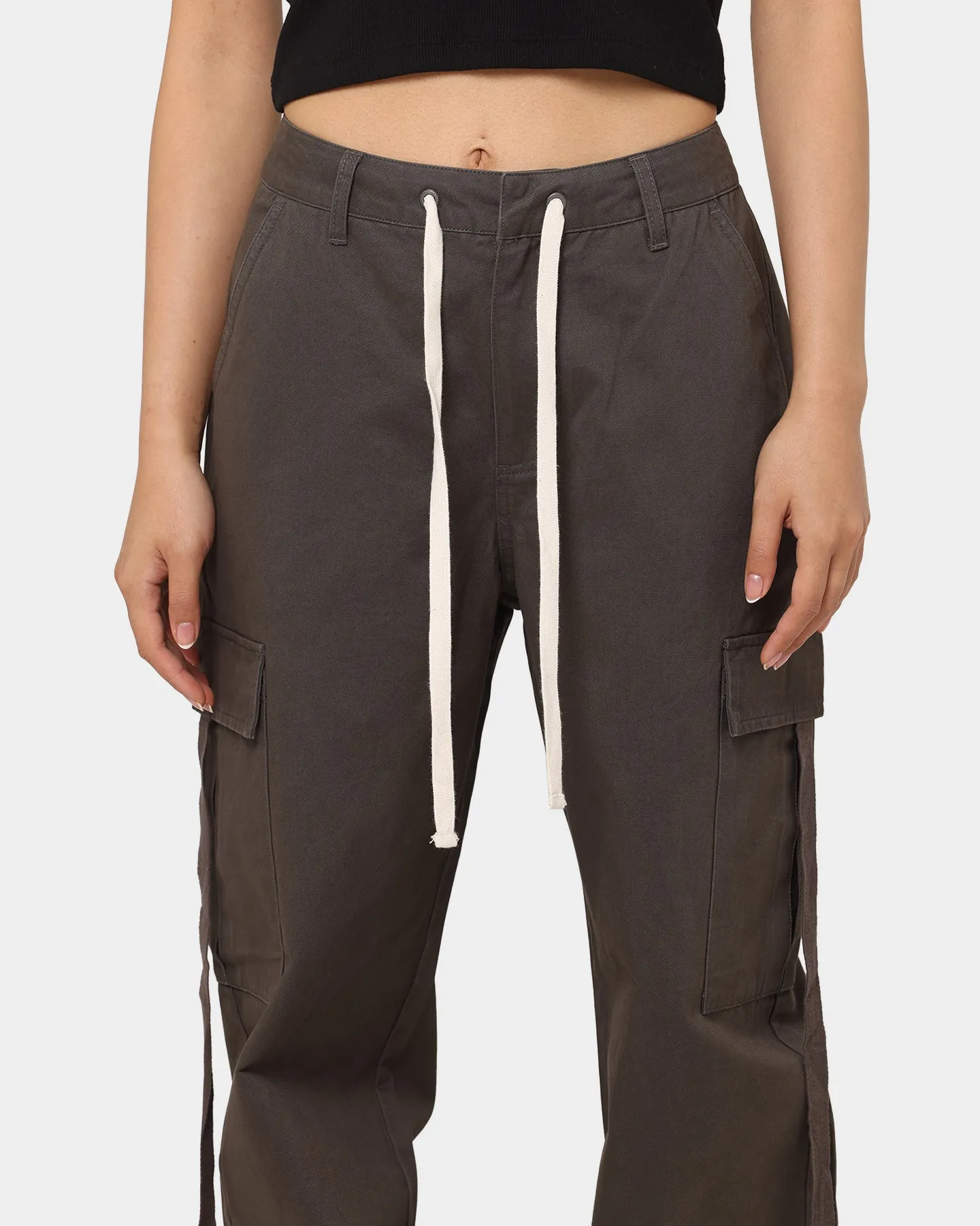 MNML Women's Baggy Cargo Pants Charcoal