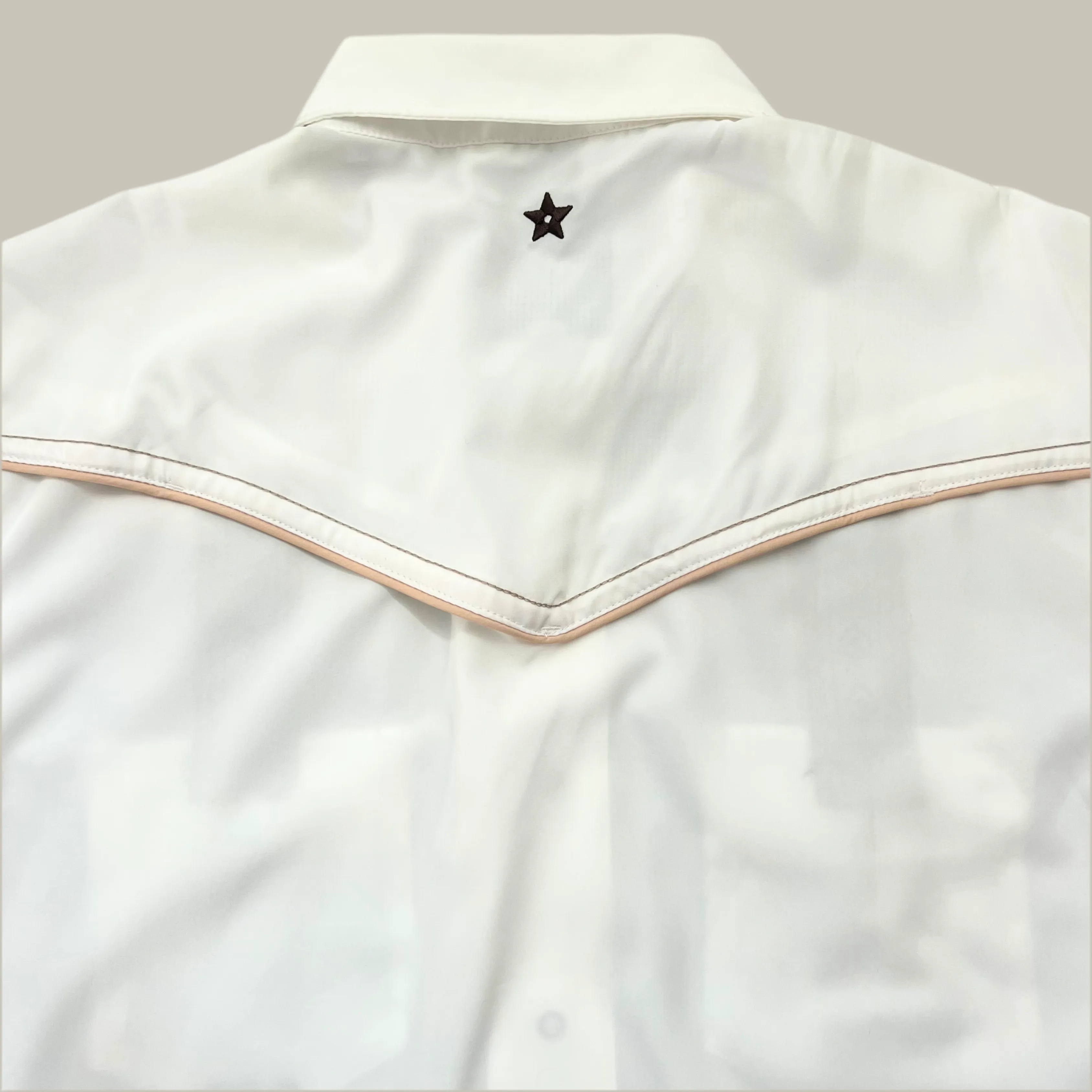 Pearl Snap Guayabera Performance Shirt--Pearl White