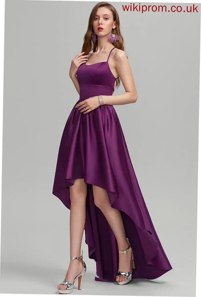 Prom Dresses Bailee Square Satin Asymmetrical Ball-Gown/Princess