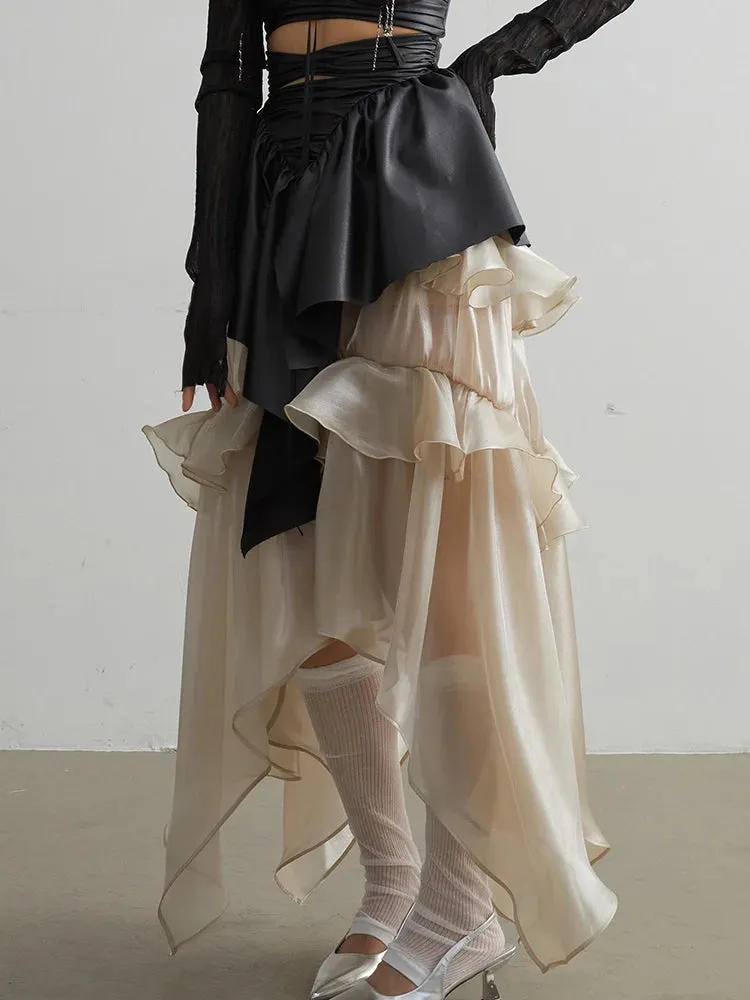 Saturn Ruffled Champagne Skirt