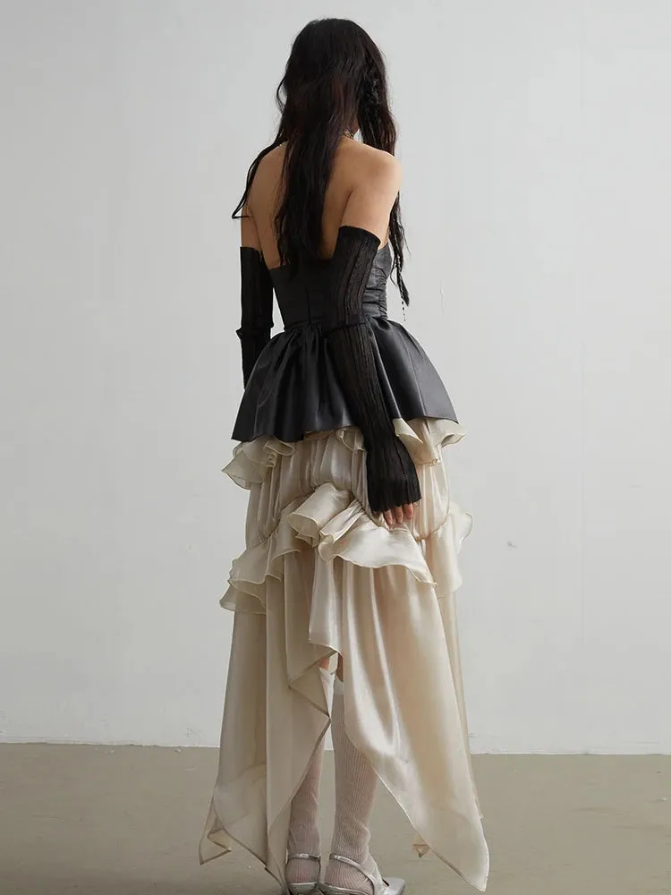 Saturn Ruffled Champagne Skirt