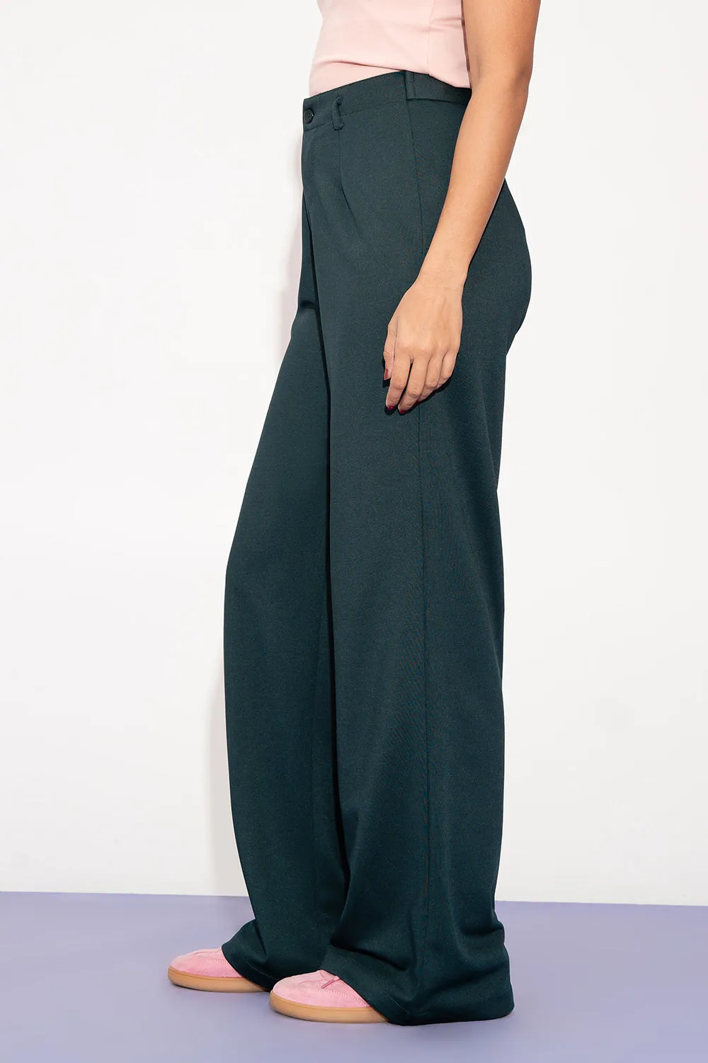 Shadow Sage Wide Leg Adjustable Korean Pants