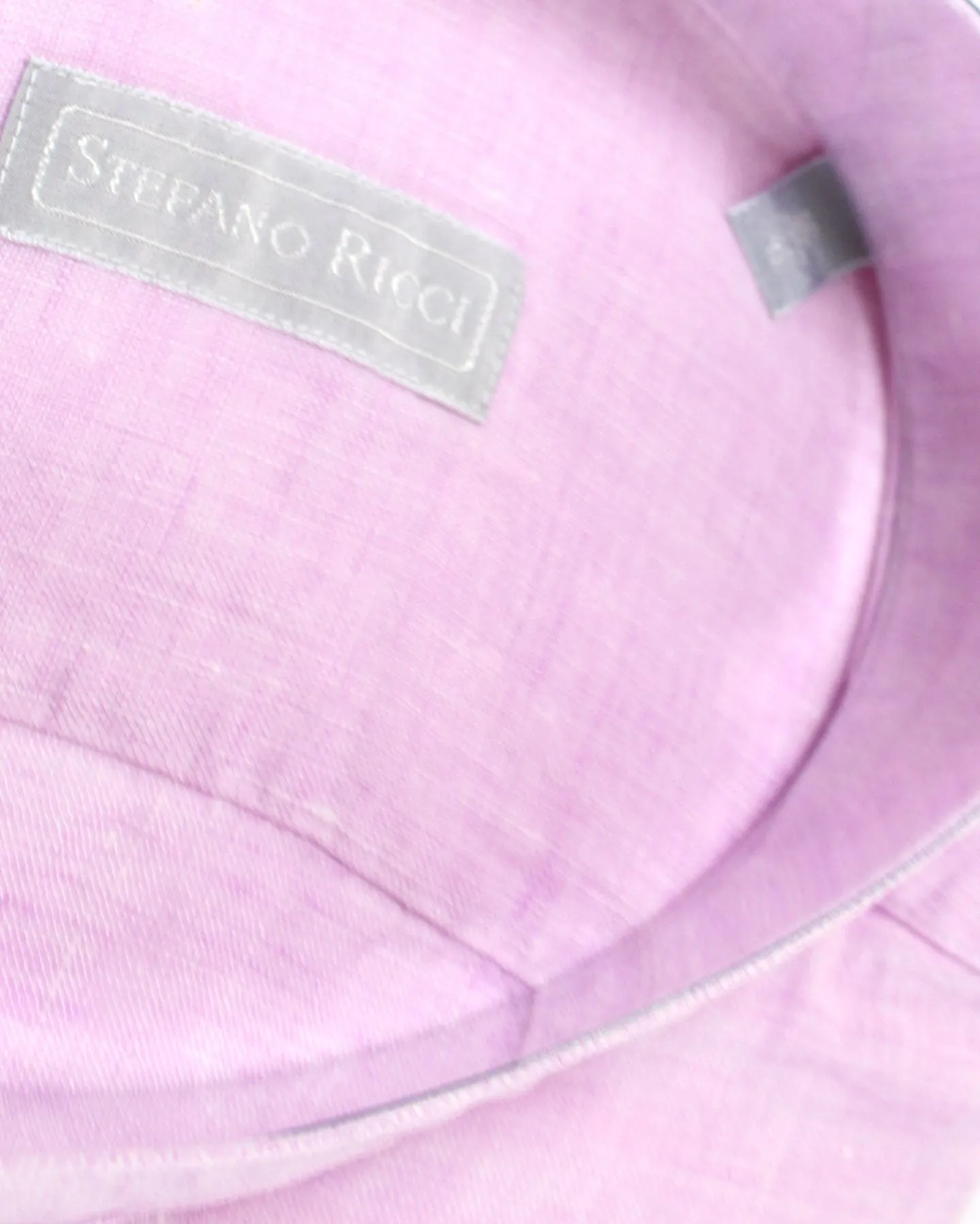 Stefano Ricci Linen Band Collar Shirt Pink 41 - 16 REDUCED SALE