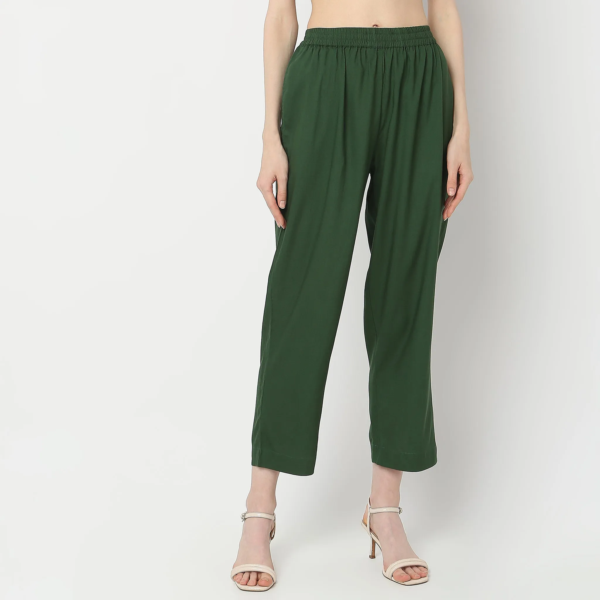 Straight Fit Ankle Length Travel Pants