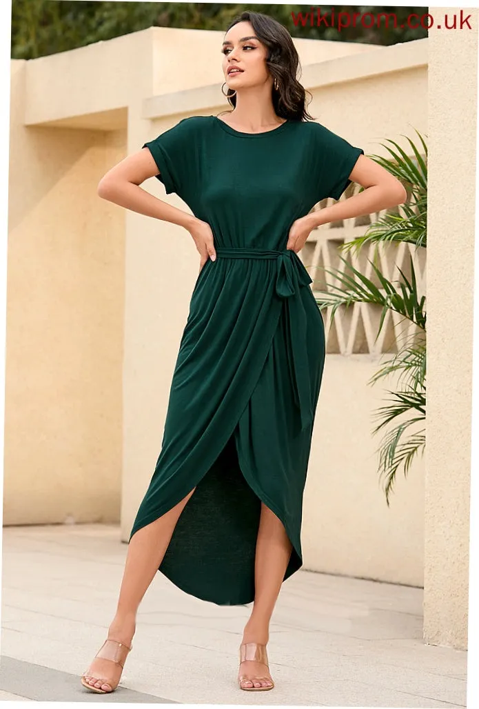 Straps Silhouette Length ShownColor ShortSleeves Sleeves Asymmetrical Sleeve Sheath/Column Liz Bridesmaid Dresses