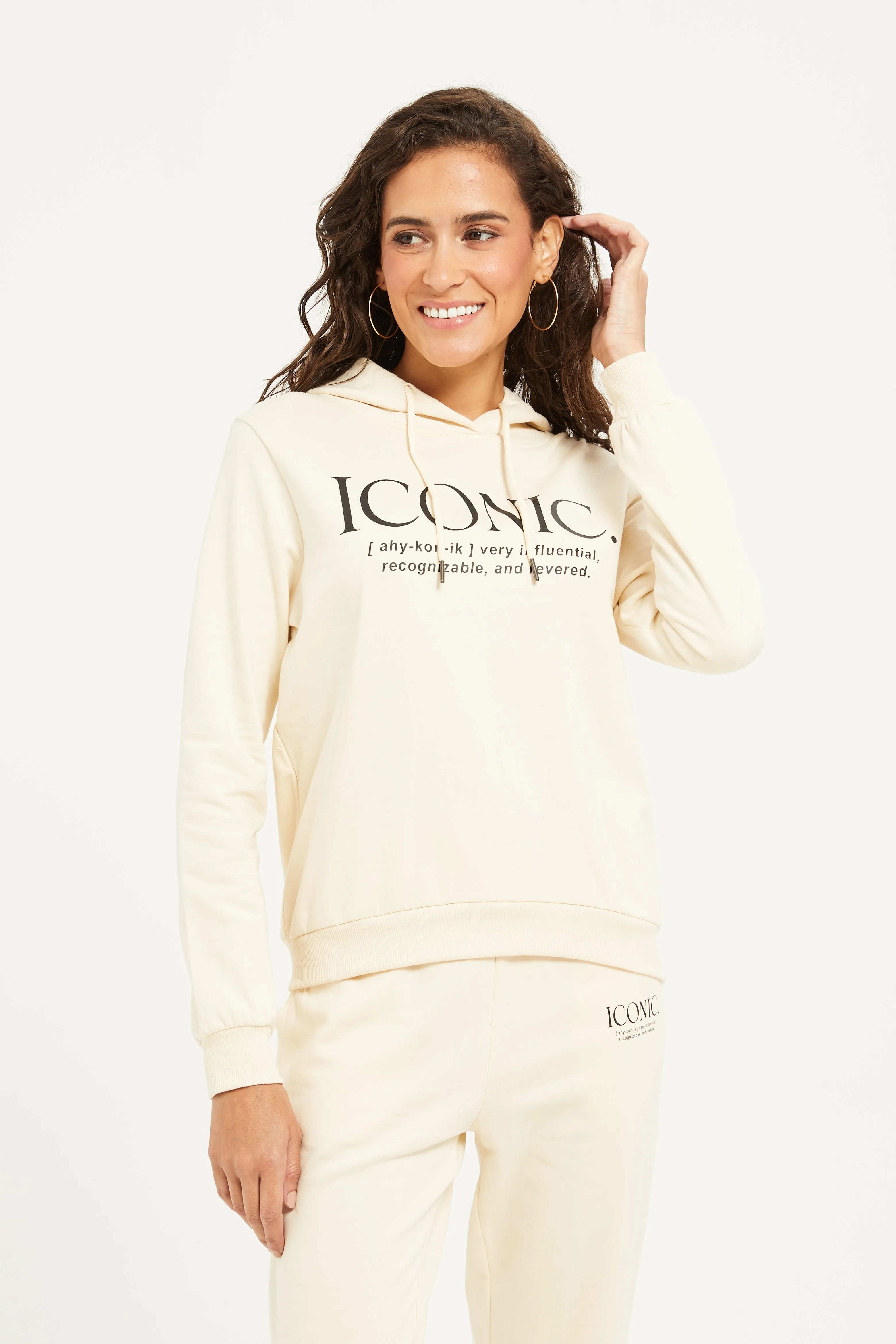 Women Ivory Printed Sweatshirt