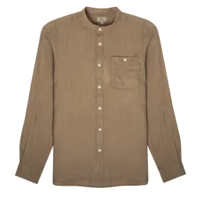 Woolrich Band Collar Linen Shirt Branch