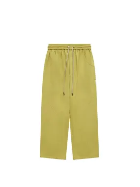 Yellow Wide Leg Pants with Adjustable Leg Open