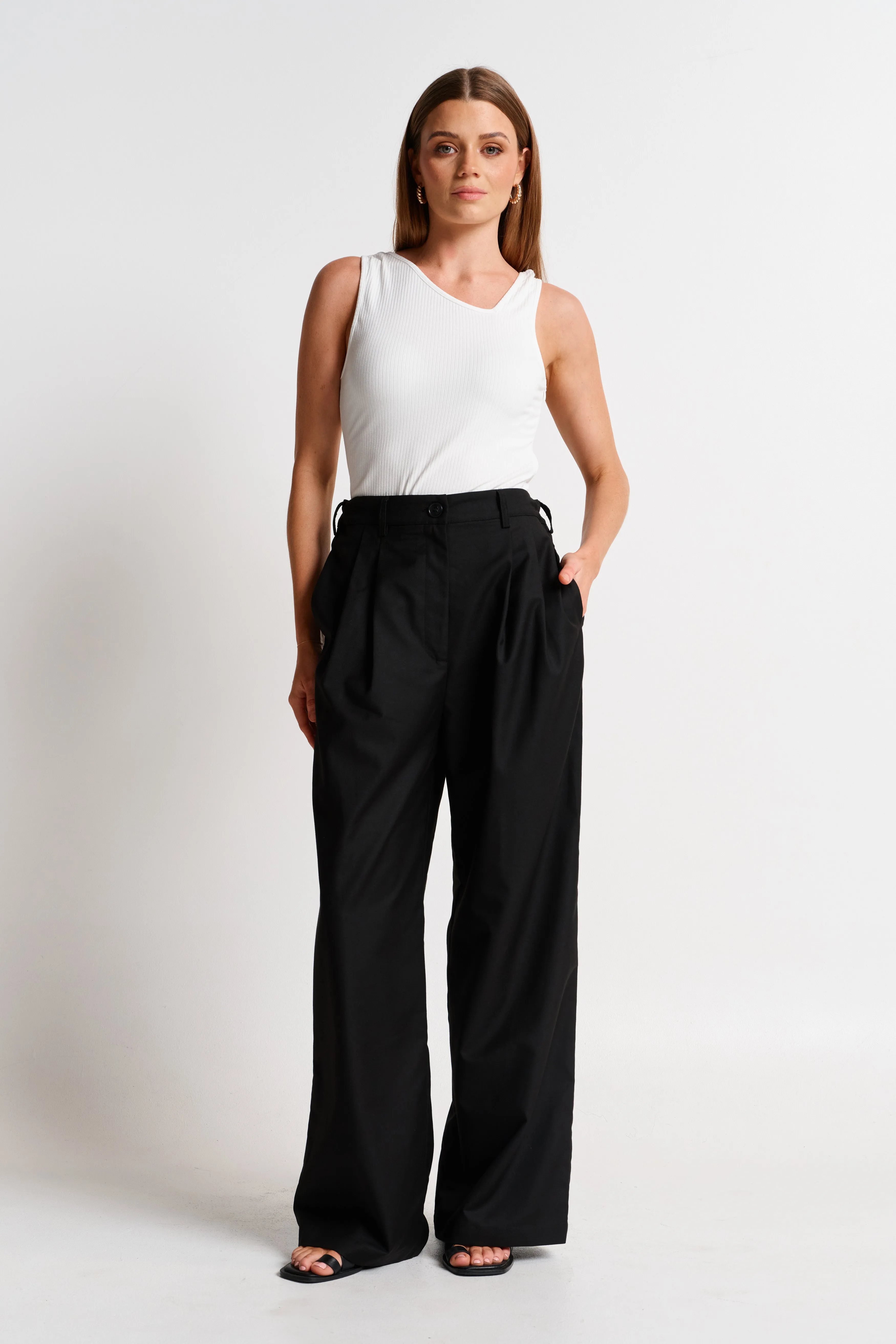 Zadie Adjustable Wide Leg Trouser - Black